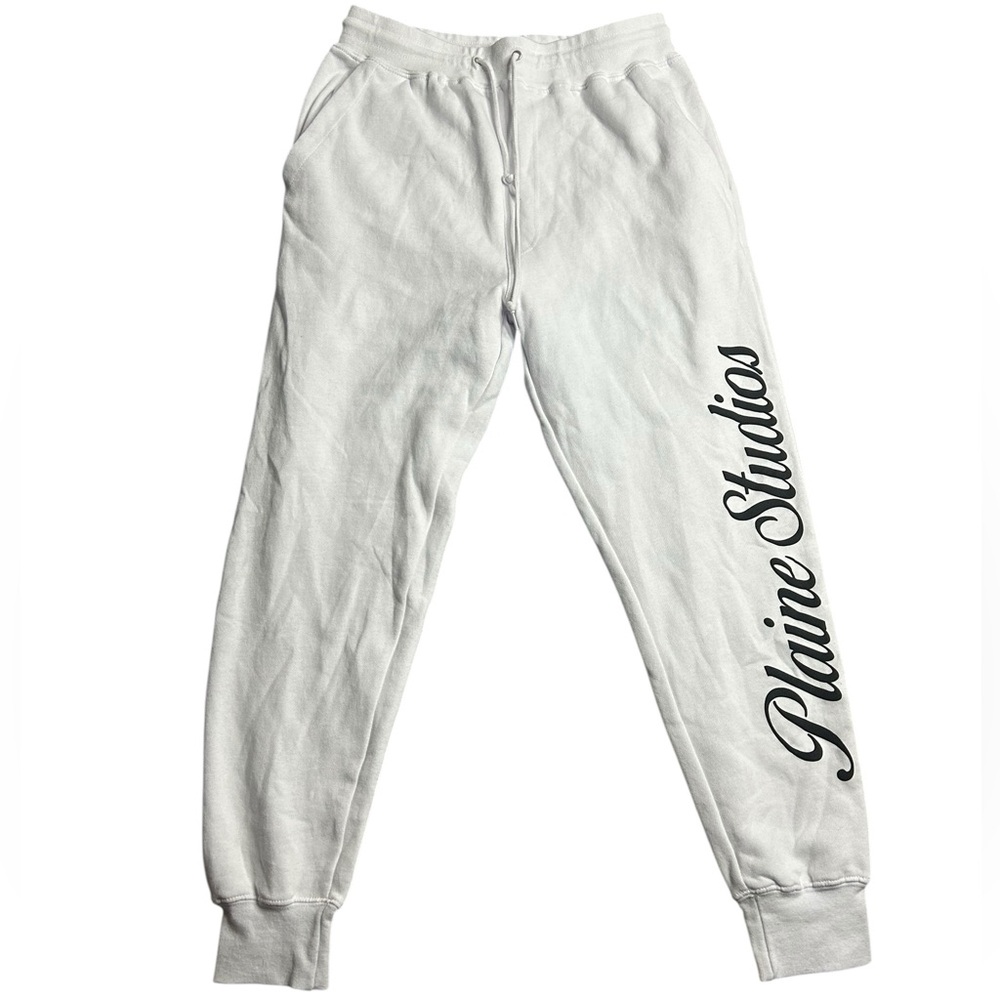 Plaine Studios Sweatpants Small‎ White Joggers USA Made Streetwear Casual Pants